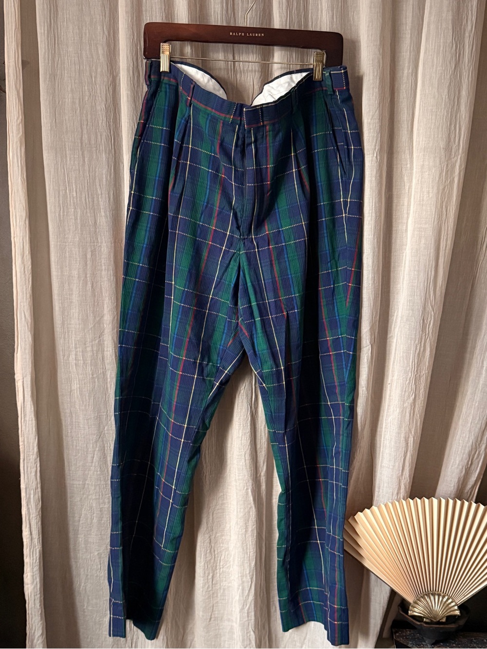 Vintage Orvis plaid tartan Golf Pants Summer Weight Size 40 Ralph Lauren style
